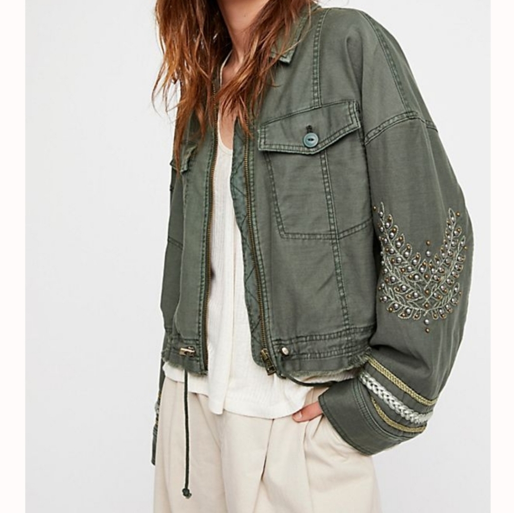 *as good as new* Free People Army Green Jacket